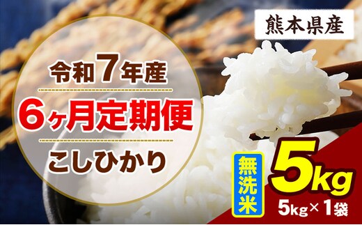 【6ヶ月定期便】令和7年産 定期便 こしひかり 5kg 無洗米 阿蘇 うぶやま 米 定期便 熊本県産 ふるさと納税 精米 ひの 米 こめ ふるさとのうぜい コシヒカリ コメ お米 おこめ《お申込み翌月から出荷》---ubuyama_lcl_779_mo6---