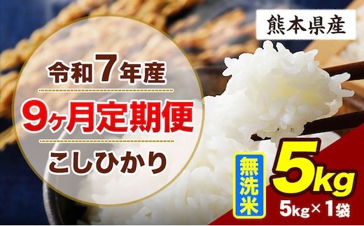 【9ヶ月定期便】令和7年産 定期便 こしひかり 5kg 無洗米 阿蘇 うぶやま 米 定期便 熊本県産 ふるさと納税 精米 ひの 米 こめ ふるさとのうぜい コシヒカリ コメ お米 おこめ《お申込み翌月から出荷》---ubuyama_lcl_781_mo9---