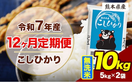 【12ヶ月定期便】令和7年産 定期便 こしひかり 10kg 無洗米 阿蘇 うぶやま 米 定期便 熊本県産 ふるさと納税 精米 ひの 米 こめ ふるさとのうぜい コシヒカリ コメ お米 おこめ《お申込み翌月から出荷》---ubuyama_lcl_989_mo12---