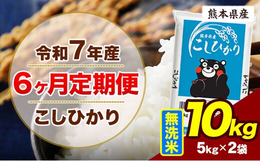 【6ヶ月定期便】令和7年産 定期便 こしひかり 10kg 無洗米 阿蘇 うぶやま 米 定期便 熊本県産 ふるさと納税 精米 ひの 米 こめ ふるさとのうぜい コシヒカリ コメ お米 おこめ《お申込み翌月から出荷》---ubuyama_lcl_1094_mo6---