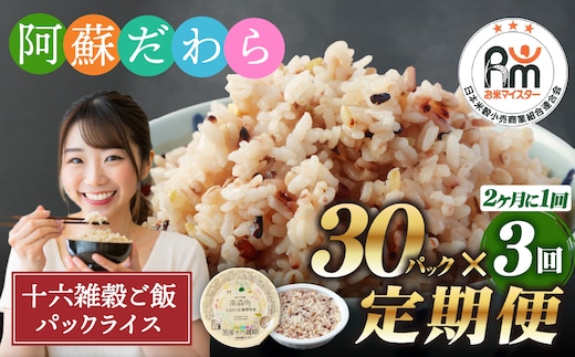 【定期便隔月3ヶ月】阿蘇だわら 十六雑穀ごはん パックライス 160g×30パック 十六雑穀 雑穀 ごはん 米 香り 甘み 国産 定期便