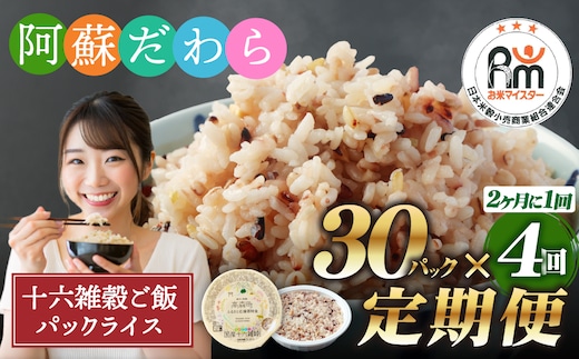【定期便隔月4ヶ月】阿蘇だわら 十六雑穀ごはん パックライス 160g×30パック 十六雑穀 雑穀 ごはん 米 香り 甘み 国産 定期便