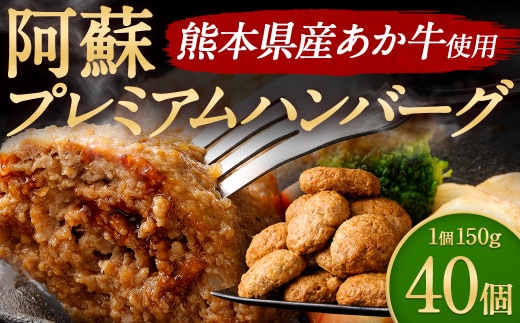 阿蘇プレミアムハンバーグ 150g ×40個 計6kg くまもとあか牛 ハンバーグ 惣菜 冷凍 調理済み レンチン ハンバーグ はんばーぐ