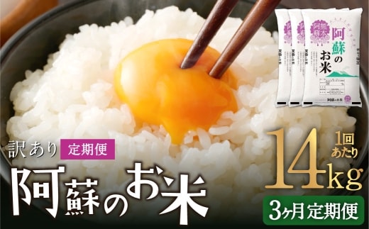 【 3ヶ月定期便 】 阿蘇のお米 14kg(5kg×2個/4kg×1個)×全3回 米 コメ お米 こめ ご飯 飯 白米 白飯 国産 熊本県産