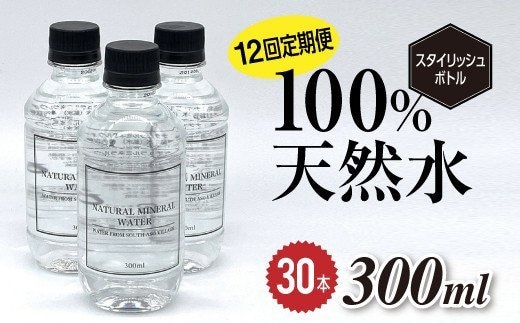 【12回定期便】南阿蘇村天然水300mlペットボトル×30本（スタイリッシュラベル）