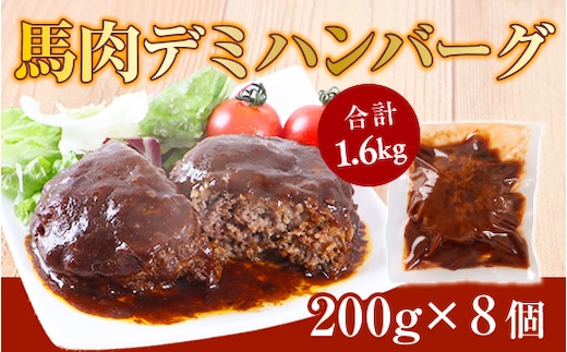 馬肉デミハンバーグ 200g×8個 計1.6kg AG22