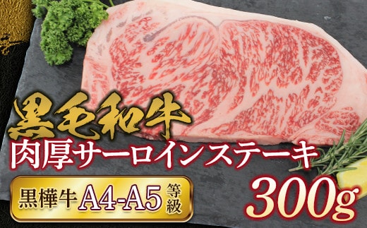 FKK19-732_黒毛和牛 黒樺牛A4～A5等級 肉厚サーロインステーキ300g 熊本県 嘉島町