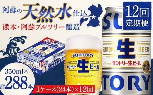 FK7-0143_ 【12回定期便】 サントリー 生ビール トリプル生 350ml ×1ケース (24缶) 熊本県 嘉島町 ビール サン生
