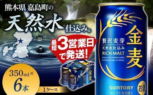 FK7-0197_ サントリー金麦 350ml×6缶入り 熊本県 嘉島町 ビール