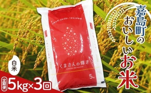 FK7-0224_【3カ月定期】【令和7年度産】【先行予約】嘉島町のおいしいお米（くまさんの輝き/白米） 5kg