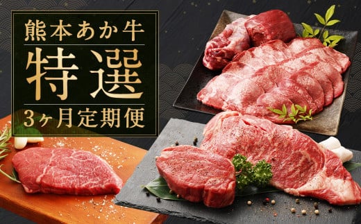熊本 あか牛 特選 3か月 定期便 合計約3,460g