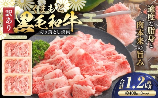 【 訳あり 】 くまもと黒毛和牛切り落とし焼肉 約1.2kg お肉 肉 ニク にく 牛肉 牛 切落し 焼肉 赤身 バーベキュー BBQ ブランド牛 冷凍 国産 熊本県産 くまもと黒毛和牛 黒毛和牛 和牛