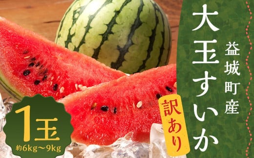 訳あり 大玉すいか 1玉 約6kg?9kg 送料無料 スイカ すいか 益城町産 お取り寄せ お取り寄せグルメ 西瓜 フルーツ 【2026年5月下旬~7月下旬発送予定】