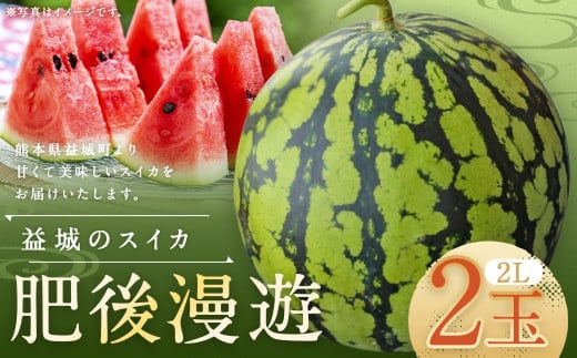 熊本県 益城町 スイカ 肥後漫遊 2玉 (2玉×2L) 計約14kg 【2026年4月下旬~6月下旬迄発送予定】