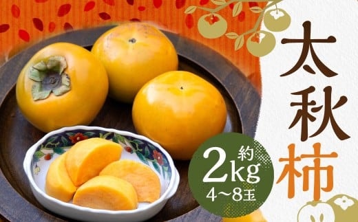 太秋柿 約2kg(4~8玉)柿 カキ 果物【2026年10月上旬~11月上旬発送予定】