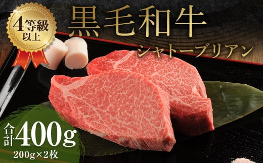 くまもと 黒毛和牛 シャトーブリアン 400g(200g×2枚)牛肉 牛 肉