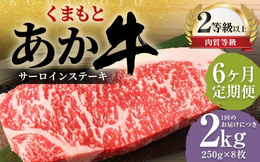 【6ヶ月定期便】くまもとあか牛 サーロイン 2.0kg(250g×8枚) 牛肉 牛 肉
