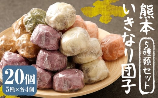 熊本 いきなり団子 20個 セット 5種類 各4個 いきなり団子 詰め合わせ 九州産 さつまいも サツマイモ さつま芋 熊本名物 和菓子 スイーツ おやつ 手土産 お土産 冷凍