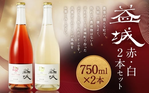 益城ワイン2本セット(赤1本・白1本)合計1,500ml(750ml×2本)ワイン 赤ワイン 白ワイン シャルドネ ピノ・ノワール