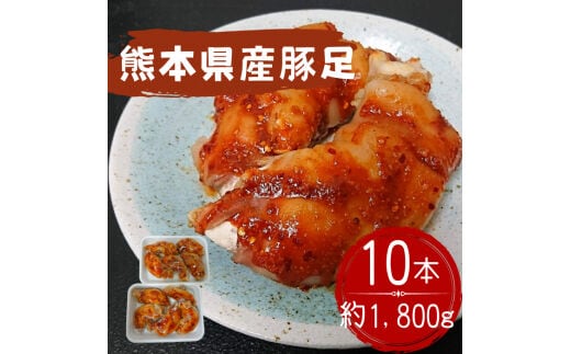 創業１００年の肉屋厳選 熊本県産豚足１０本１８００ｇ - 豚足 熊本県産 1.8kg みそだれ 味付き ピリ辛 病みつき 手作り 老舗の味 コラーゲン 国産 おすすめ 熊本県 甲佐町
