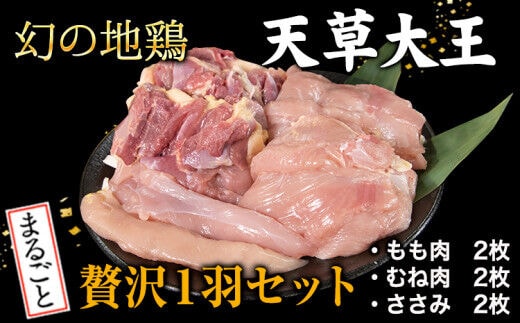 天草大王 贅沢1羽セット 約1.5kg【幻の地鶏】もも・むね・ささみ 各2枚《60日以内に出荷予定(土日祝除く)》 熊本県 葦北郡 津奈木町---dt_faso1wa_60d_r7_17500_1500g---