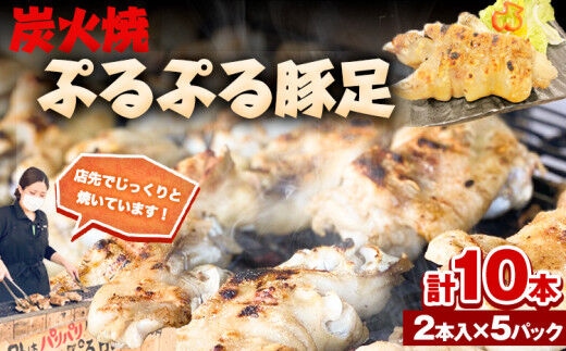 九州産 炭火焼き ぷるぷる豚足10本（2本入×5本）《60日以内に出荷予定(土日祝除く)》熊本県 葦北郡 津奈木町 肉ののうやま 豚---st_fnnkssypt_60d_r7_13000_10p---