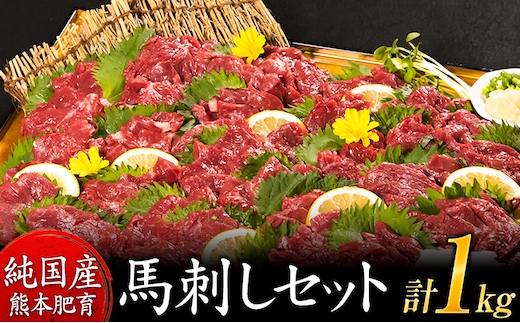 馬刺し1kg 赤身馬刺し900g＋霜降り馬刺し100g【純国産熊本肥育】 たっぷりタレ(5ml×10袋) 付き 桜肉 生食 冷凍《30日以内に出荷予定(土日祝除く)》送料無料 訳あり SDGs ---tn_fjst1000_30d_r7_28000_1kg---