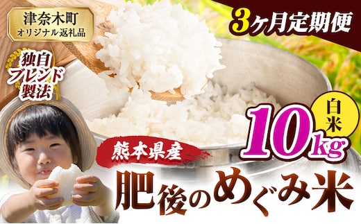 【3ヶ月定期便】白米 熊本県産 ブレンド米 肥後のめぐみ米 10kg 熊本県産 ふるさと納税 精米 米 こめ ふるさとのうぜい コメ お米 おこめ《お申込み翌月から出荷》---tn_hmgtei_67500_10kgh_mo3---
