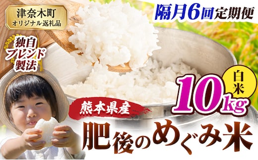 【6回隔月定期便】白米 熊本県産 ブレンド米 肥後のめぐみ米 10kg 熊本県産 ふるさと納税 精米 米 こめ ふるさとのうぜい コメ お米 おこめ《お申込み翌月から出荷》---tn_hmgtei_135000_10kg_h_ev2mo6---