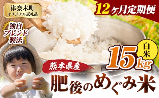 【12ヶ月定期便】白米 熊本県産 ブレンド米 肥後のめぐみ米 15kg 熊本県産 ふるさと納税 精米 米 こめ ふるさとのうぜい コメ お米 おこめ《お申込み翌月から出荷》---tn_hmgtei_402000_15kgh_mo12---