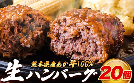 熊本県産あか牛100%生ハンバーグ 140g×20個 《30日以内に出荷予定(土日祝除く)》熊本県産あか牛 バイキングベーカリー 冷凍---tn_faknha3_30d_26_19000_20k---