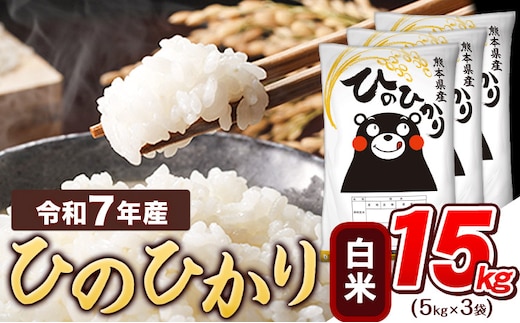 令和7年産 白米 ひのひかり 15kg 《7-14日以内に出荷予定(土日祝除く)》令和7年産 熊本県産 ふるさと納税 精米 ひの 米 こめ ふるさとのうぜい ヒノヒカリ コメ お米 おこめ---tn_hn7_wx_36500_15kg_h---