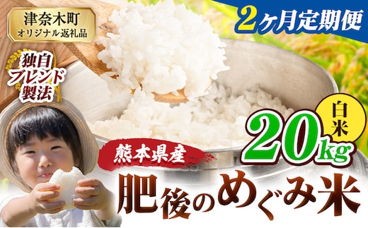 【2ヶ月定期便】白米 熊本県産 ブレンド米 肥後のめぐみ米 20kg 熊本県産 ふるさと納税 精米 米 こめ ふるさとのうぜい コメ お米 おこめ《お申込み翌月から出荷》---tn_hmgtei_89000_20kg_h_mo2---