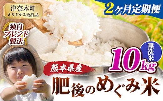 【2ヶ月定期便】無洗米 熊本県産 ブレンド米 肥後のめぐみ米 10kg 熊本県産 ふるさと納税 米 こめ ふるさとのうぜい コメ お米 おこめ《お申込み翌月から出荷》---tn_hmgtei_45000_10kg_m_mo2---