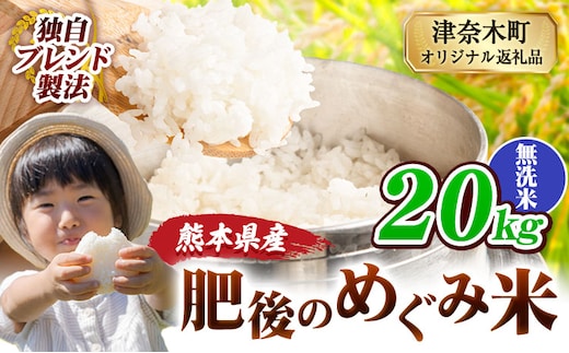 無洗米 熊本県産 ブレンド米 肥後のめぐみ米 20kg 熊本県産 ふるさと納税 精米 米 こめ ふるさとのうぜい コメ お米 おこめ《7-14日以内に出荷予定(土日祝除く)》---tn_hmg_wx_40500_20kg_m---