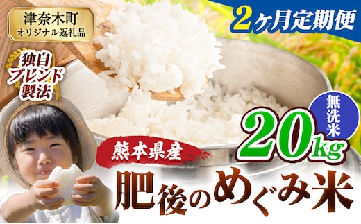 【2ヶ月定期便】無洗米 熊本県産 ブレンド米 肥後のめぐみ米 20kg 熊本県産 ふるさと納税 米 こめ ふるさとのうぜい コメ お米 おこめ《お申込み翌月から出荷》---tn_hmgtei_89000_20kg_m_mo2---