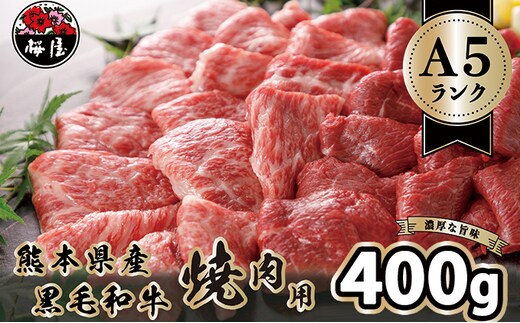 A5 ランクの熊本県産 黒毛和牛 焼肉用 400g お肉 牛肉 バーベキュー