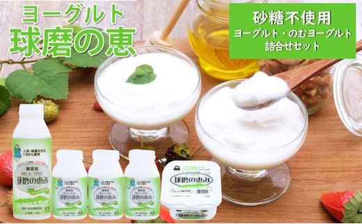 球磨酪農おすすめ！球磨の恵み ヨーグルト（砂糖不使用） 詰合せ セット ヨーグルト1kg×1個・のむヨーグルト（450g×1本・150g×3本）※配送不可：沖縄・離島 乳製品 発酵食品 朝食 無糖 