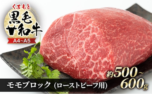 訳あり A4～A5 くまもと 黒毛和牛 モモ ブロック ( ローストビーフ用等 ) 約500g～600g 肉 お肉 ※配送不可：離島 