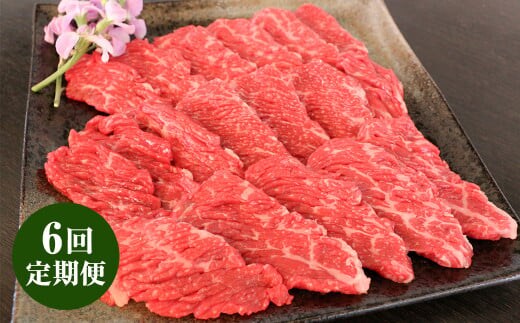 【6回定期便】【GI認証】くまもとあか牛 ロース 焼肉用 500g お肉 肉 牛肉 あか牛 焼肉 焼き肉 BBQ バーベキュー 6回 6ヶ月 定期便 合計3kg 3000g 冷凍 お取り寄せ