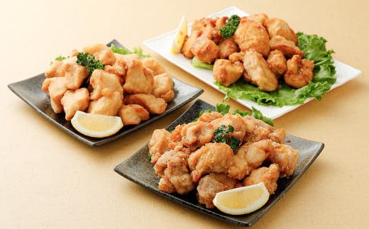 シルバーセット(国産・要調理) 500g×3パック 合計1.5kg 3種 詰め合せ セット 食べ比べ からあげ から揚げ 唐揚げ 唐揚 弁当 おかず 惣菜 塩 塩からあげ ニンニク醤油 にんにく醤油 熊本県 湯前町