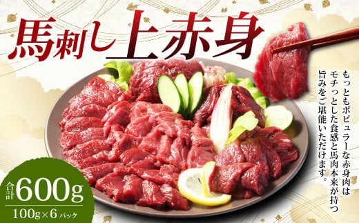 【フジチク ふじ馬刺し】馬刺し 上赤身 600g (約100g×6個) 赤身 馬刺し 馬肉 タレ付き 馬刺 馬 肉 お肉 おつまみ 冷凍