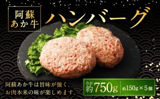 阿蘇あか牛ハンバーグ 150g×5個 国産牛 牛 牛肉 肉 和牛 赤身 赤牛 阿蘇 ハンバーグ 熊本県 湯前町