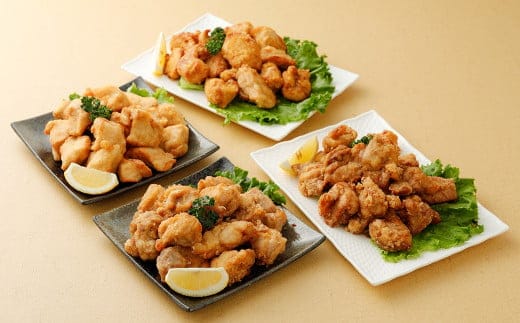 ゴールドセット(国産・調理済) 400g×4パック 合計1.6kg 4種 詰め合せ セット 食べ比べ からあげ から揚げ 唐揚げ 唐揚 弁当 おかず 惣菜 塩 塩からあげ ニンニク醤油 にんにく醤油 熊本県 湯前町