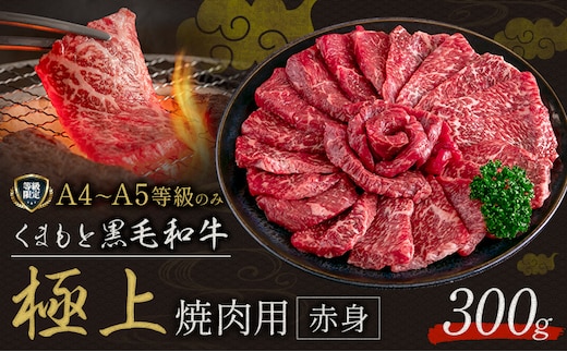 黒毛和牛 くまもと黒毛和牛 A4-A5等級 赤身 焼肉用 300g 牛肉《30日以内に出荷予定(土日祝除く)》焼肉 焼き肉---yme_lcl_806_300g---