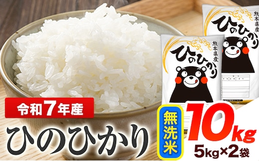 令和7年産 ひのひかり 無洗米 10kg 《7-14日以内に出荷予定(土日祝除く)》 熊本県産 無洗米 精米 ひの 送料無料 熊本県 山江村---ym_hn7_wx_25500_10kg_m---