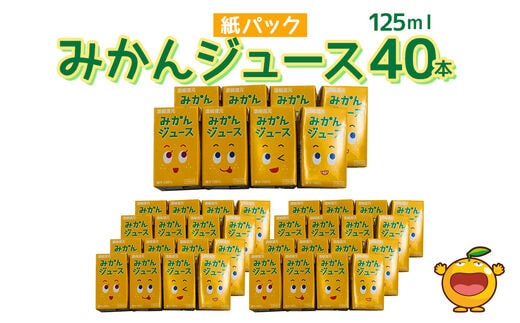 みかんジュース 125ml×40本 | 蜜柑 ミカン オレンジ 果物 大分県 九州 津久見市 国産