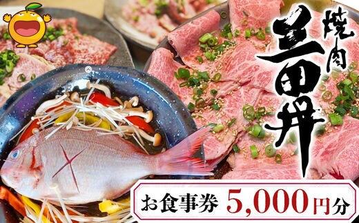 焼肉三田井 お食事券 5,000円分 | 利用券 飲食店 レストラン 大分県 九州 津久見市