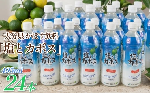 大分県 かぼす飲料 ｢塩とカボス｣ 495ml 24本