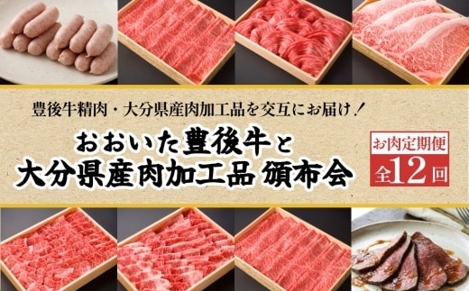 【お肉定期便 12回】おおいた豊後牛と大分県産肉加工品の頒布会 1年